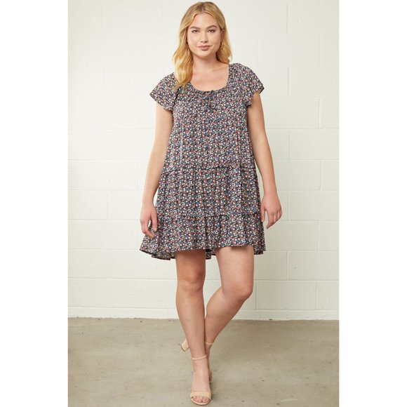 Entro Micro Floral Tiered Dress - Picture 3 of 6